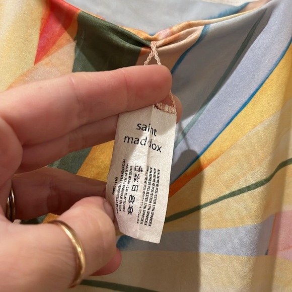 Anthropologie x Saint Maddox Square Neck One-Piece Swimsuit Peach Large - Picture 8 of 9